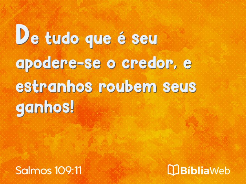Salmos 109:11 em imagem para compartilhar