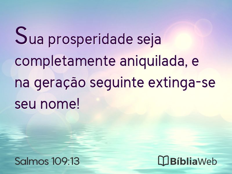 Salmos 109:13 em imagem para compartilhar