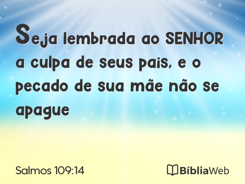 Salmos 109:14 em imagem para compartilhar