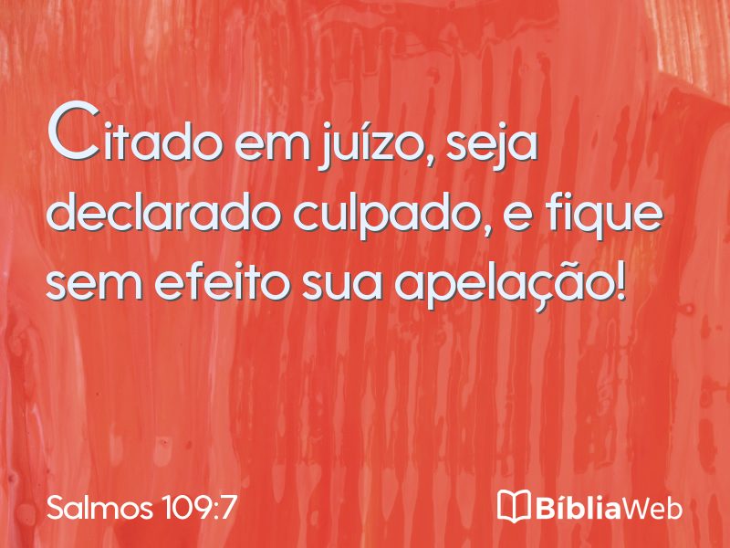 Salmos 109:7 em imagem para compartilhar