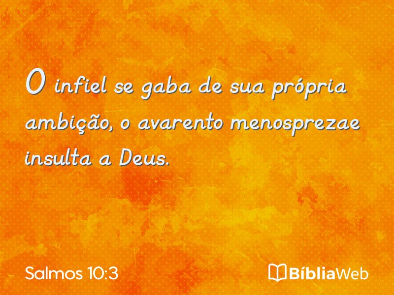 Salmos 10:3 em imagem para compartilhar