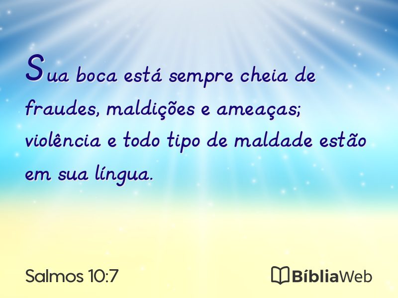 Salmos 10:7 em imagem para compartilhar