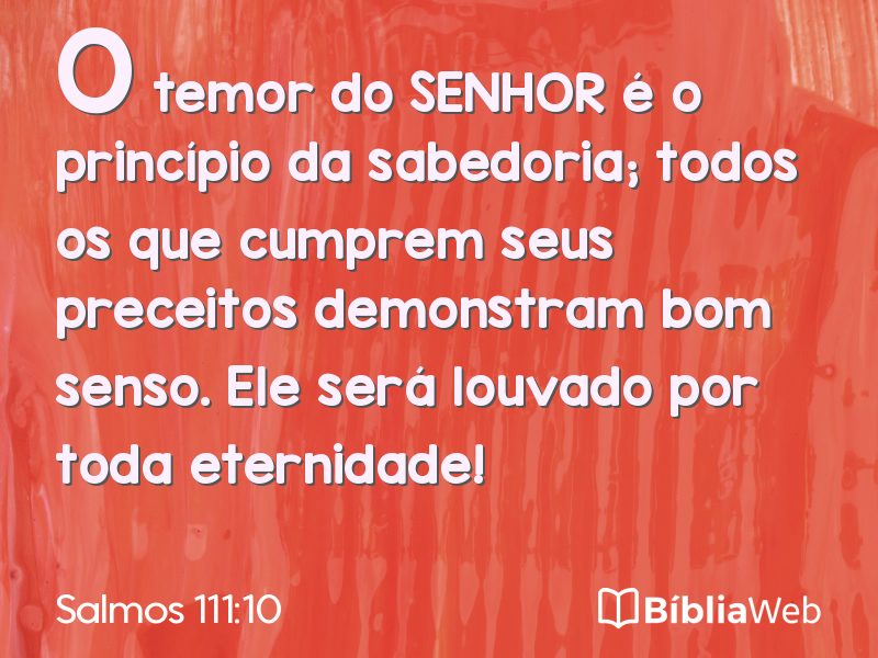 Salmos 111:10 em imagem para compartilhar