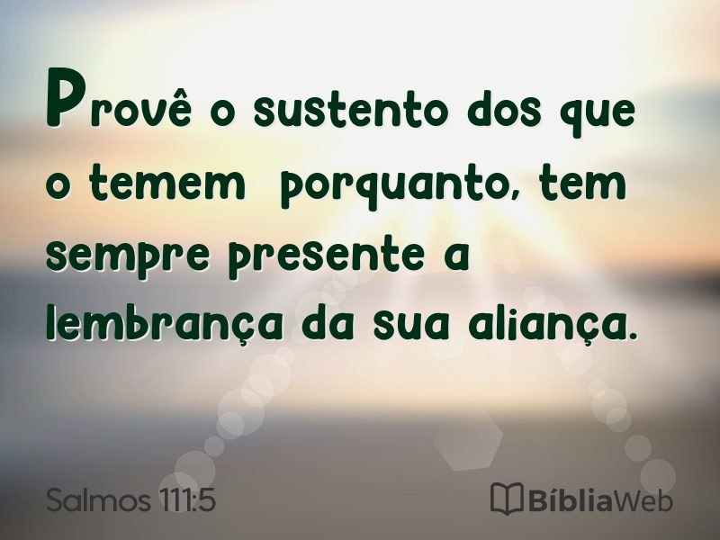 Salmos 111:5 em imagem para compartilhar