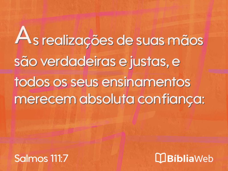 Salmos 111:7 em imagem para compartilhar