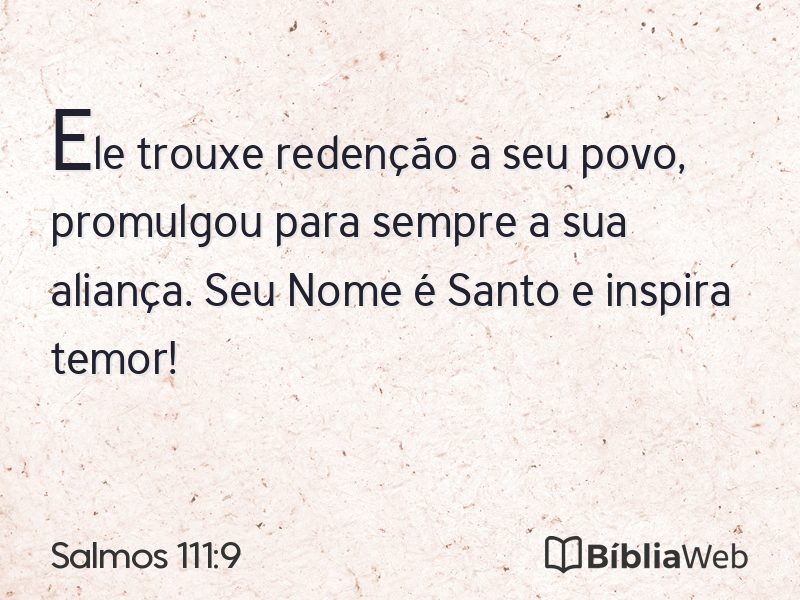 Salmos 111:9 em imagem para compartilhar