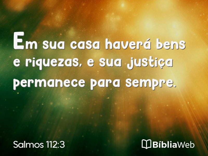 Salmos 112:3 em imagem para compartilhar