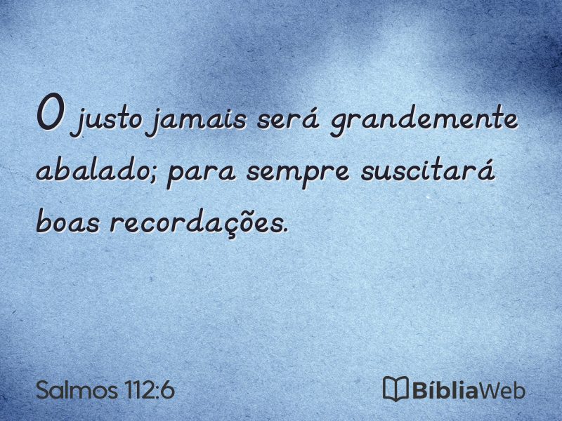 Salmos 112:6 em imagem para compartilhar