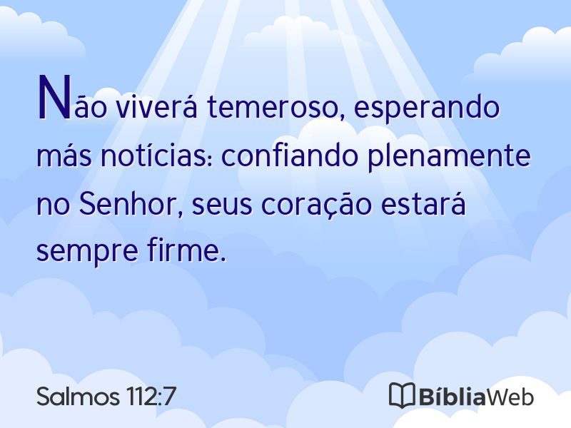 Salmos 112:7 em imagem para compartilhar