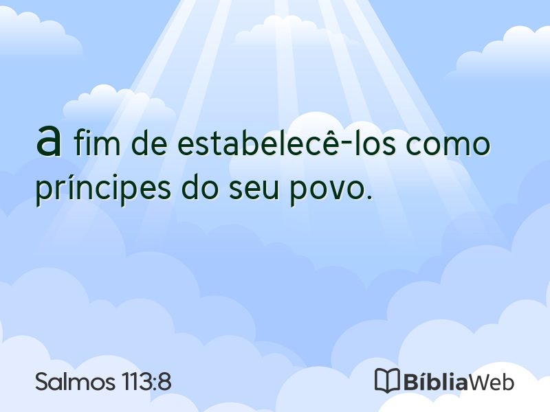 Salmos 113:8 em imagem para compartilhar