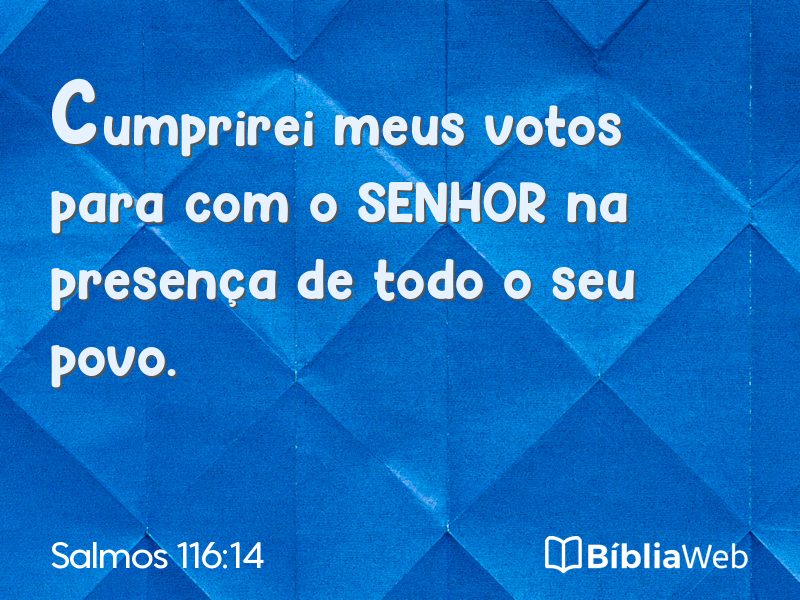 Salmos 116:14 em imagem para compartilhar