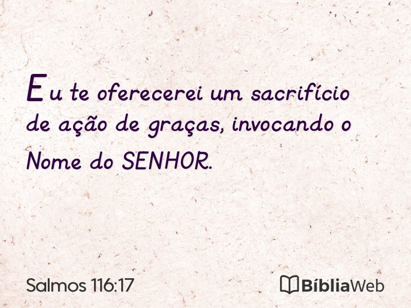Salmos 116:17 em imagem para compartilhar