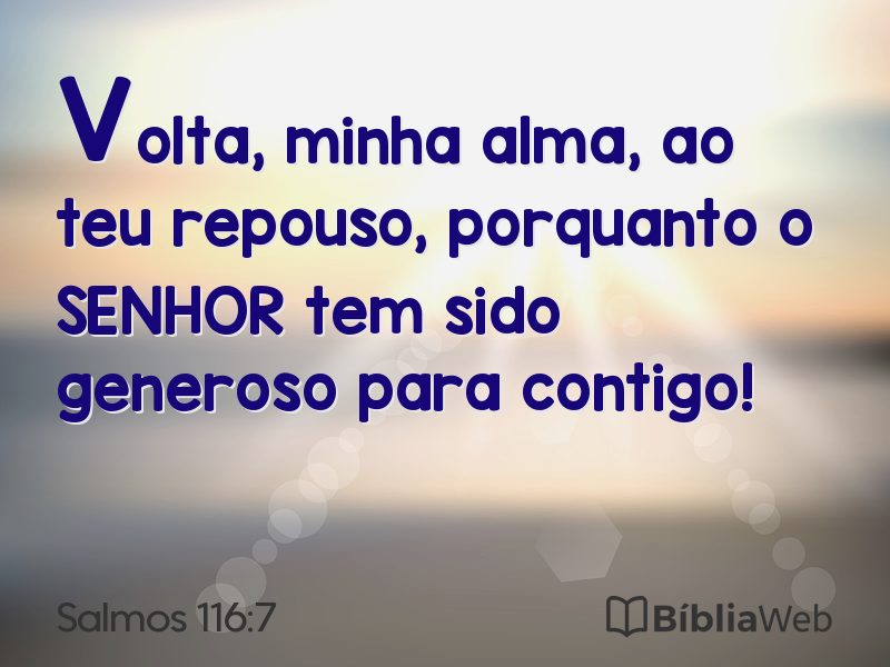 Salmos 116:7 em imagem para compartilhar
