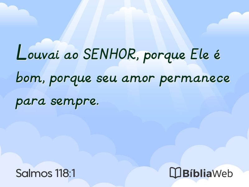 Salmos 118:1 em imagem para compartilhar