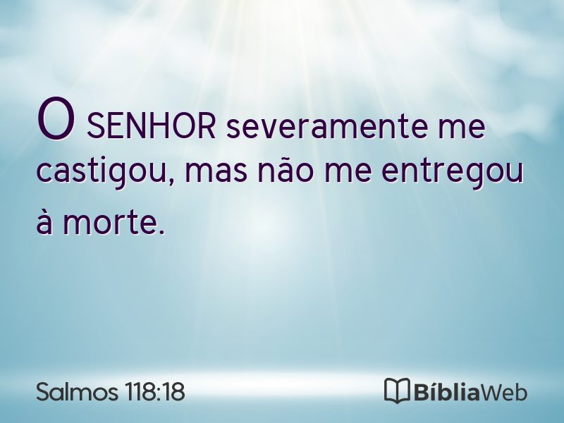 Salmos 118:18 em imagem para compartilhar