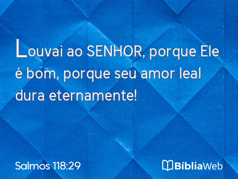 Salmos 118:29 em imagem para compartilhar