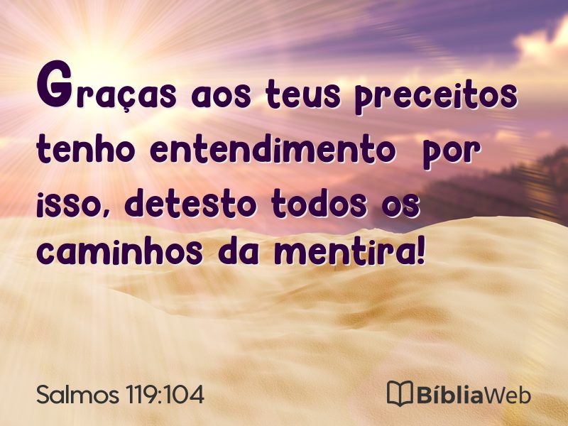 Salmos 119:104 em imagem para compartilhar