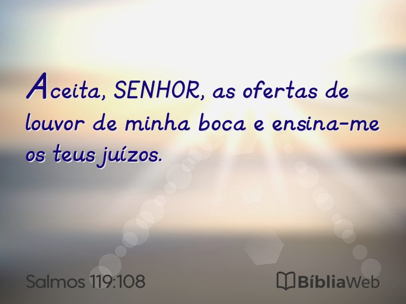 Salmos 119:108 em imagem para compartilhar
