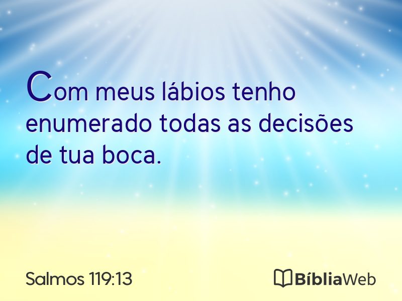 Salmos 119:13 em imagem para compartilhar