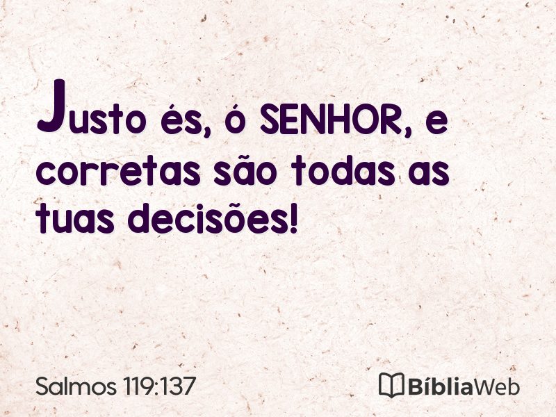 Salmos 119:137 em imagem para compartilhar