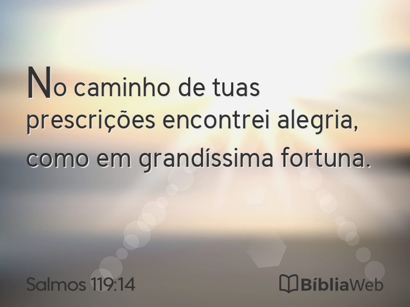 Salmos 119:14 em imagem para compartilhar