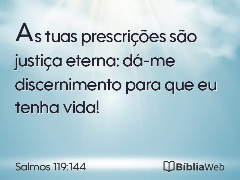 Salmos 119:144 em imagem para compartilhar