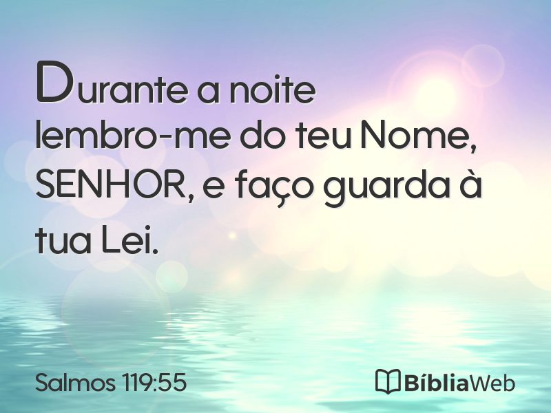 Salmos 119:55 em imagem para compartilhar