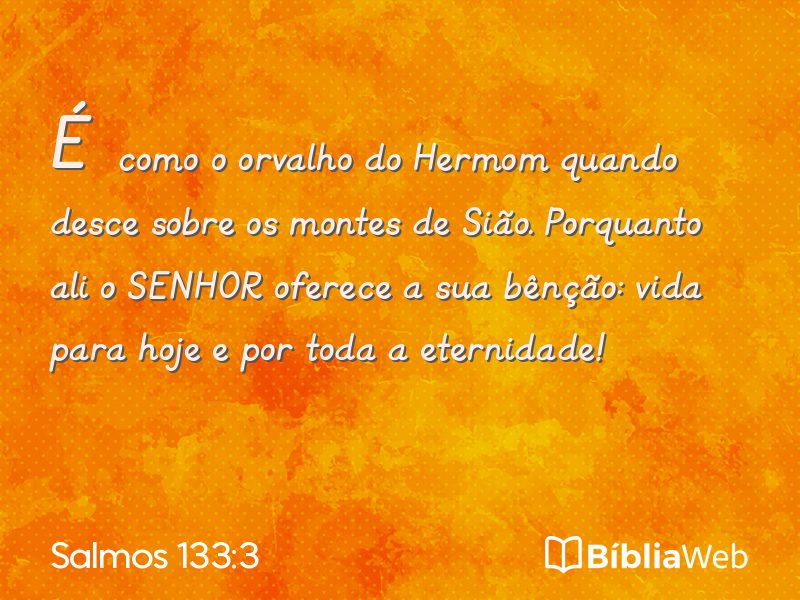 Salmos 133:3 em imagem para compartilhar