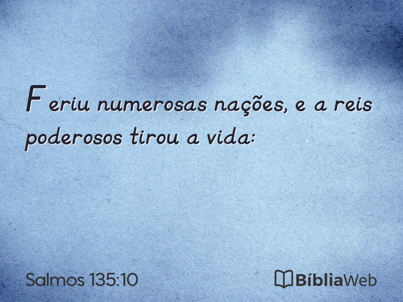 Salmos 135:10 em imagem para compartilhar