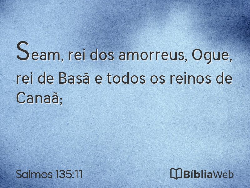 Salmos 135:11 em imagem para compartilhar