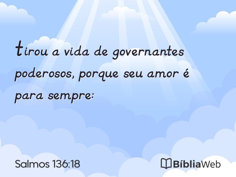 Salmos 136:18 em imagem para compartilhar