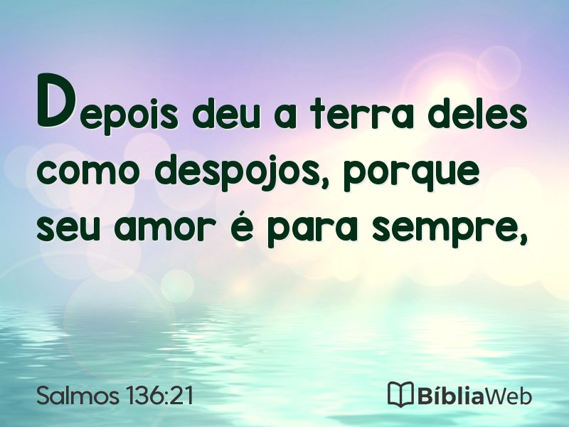 Salmos 136:21 em imagem para compartilhar