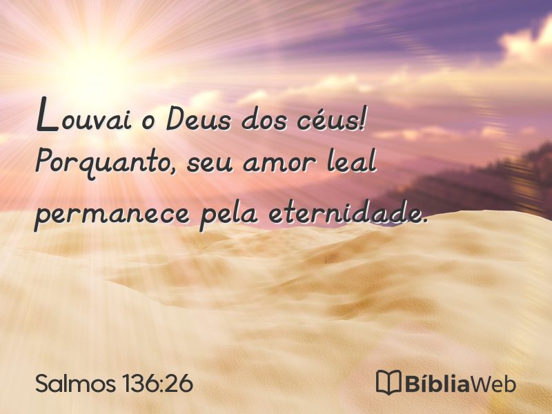 Salmos 136:26 em imagem para compartilhar
