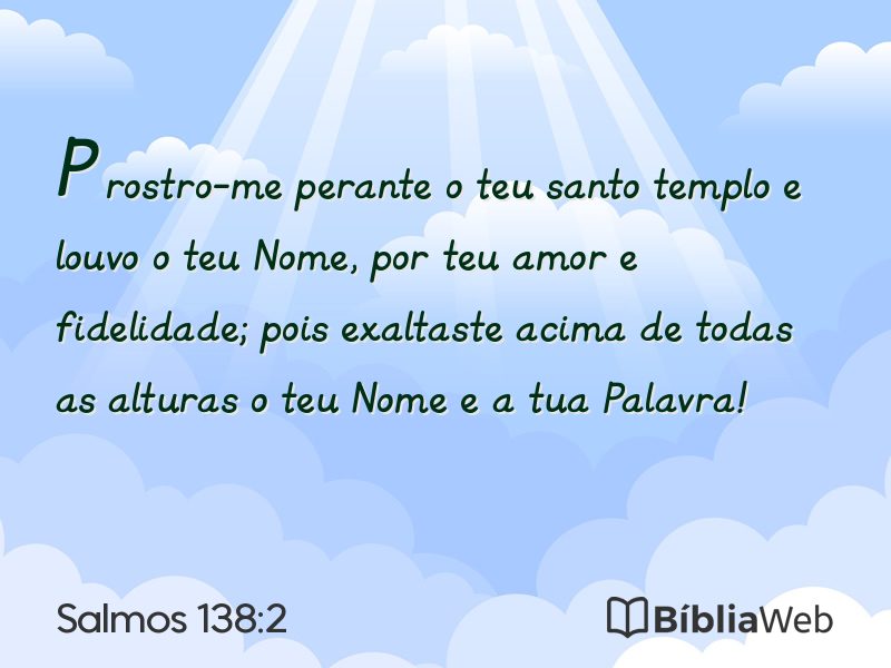 Salmos 138:2 em imagem para compartilhar