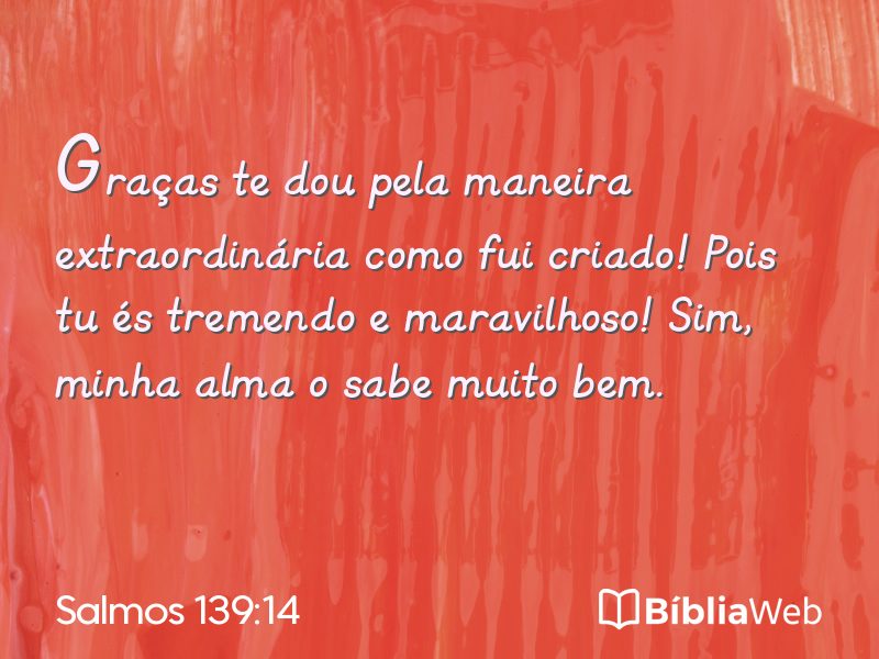 Salmos 139:14 em imagem para compartilhar