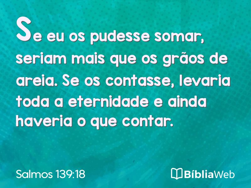 Salmos 139:18 em imagem para compartilhar