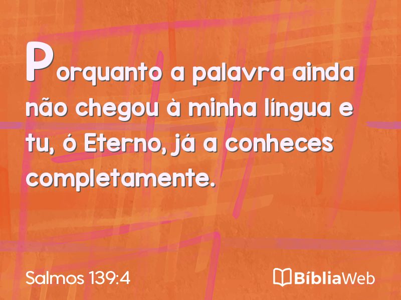 Salmos 139:4 em imagem para compartilhar