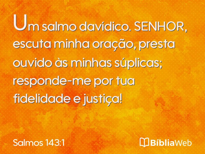 Salmos 143:1 em imagem para compartilhar