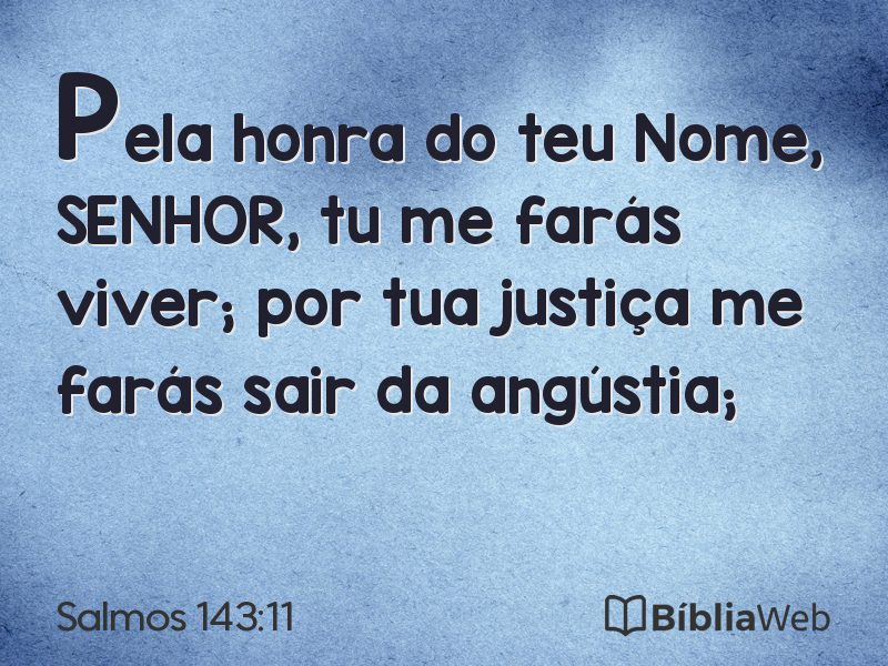 Salmos 143:11 em imagem para compartilhar