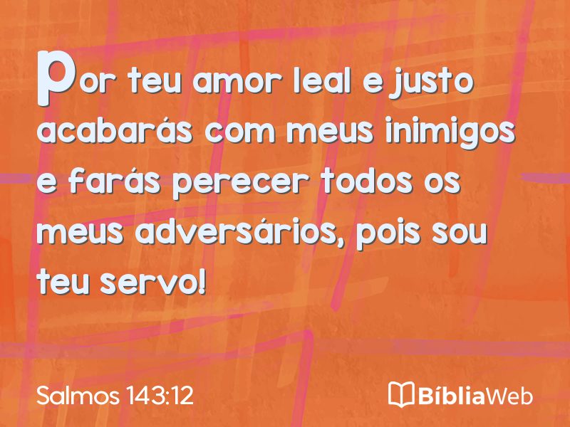 Salmos 143:12 em imagem para compartilhar