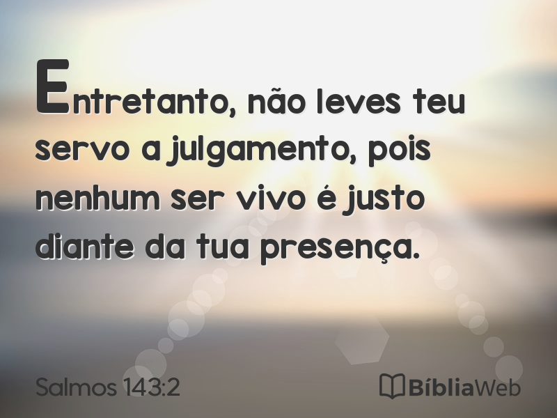 Salmos 143:2 em imagem para compartilhar