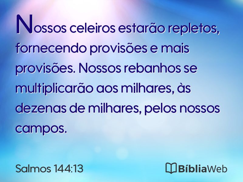 Salmos 144:13 em imagem para compartilhar