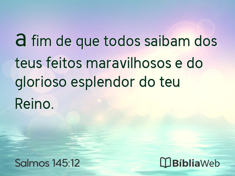 Salmos 145:12 em imagem para compartilhar