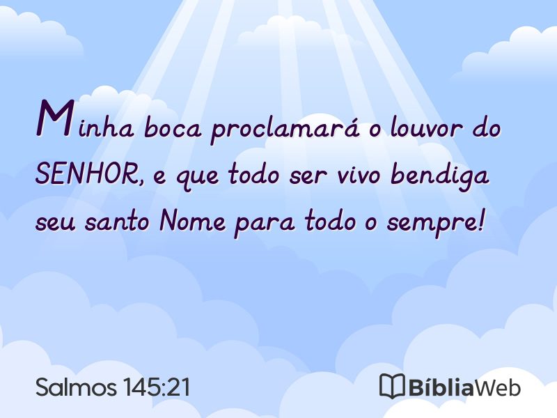 Salmos 145:21 em imagem para compartilhar