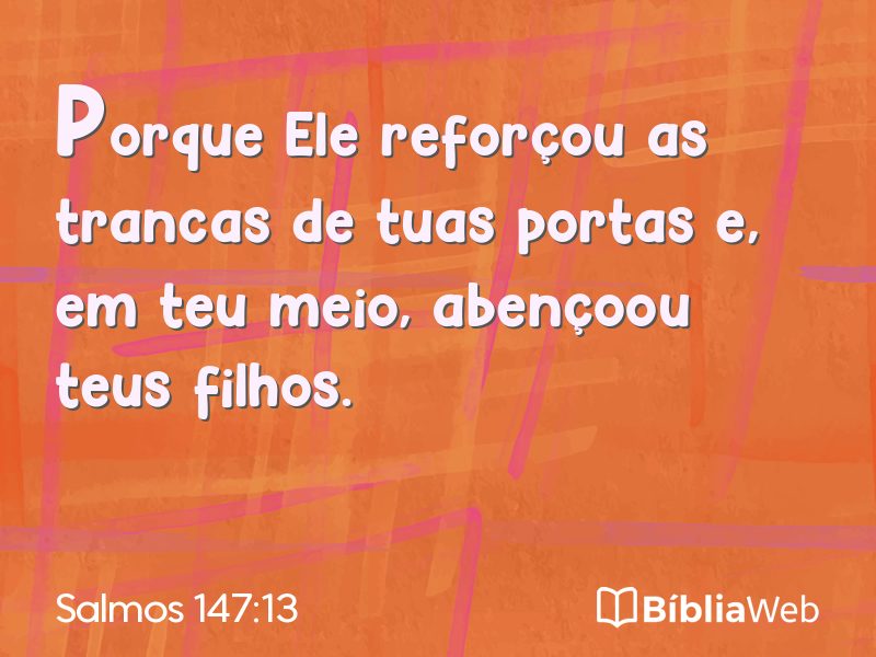 Salmos 147:13 em imagem para compartilhar
