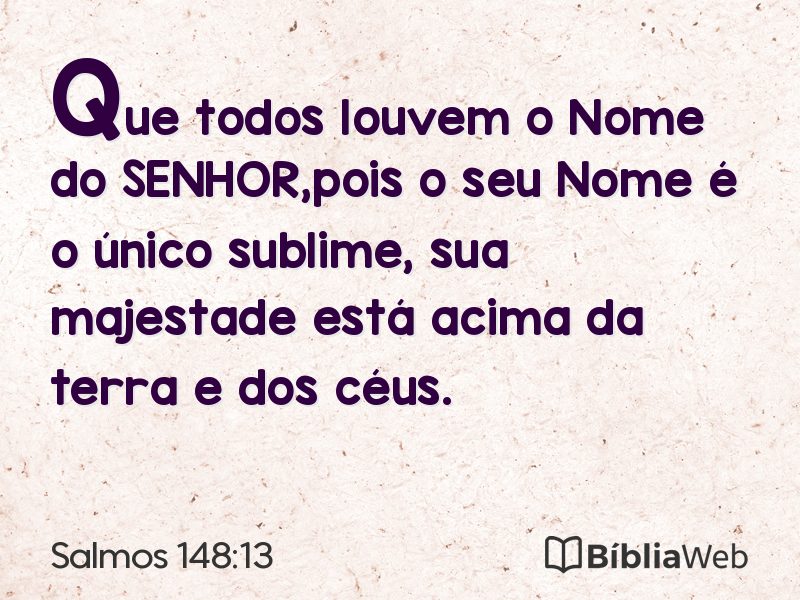 Salmos 148:13 em imagem para compartilhar