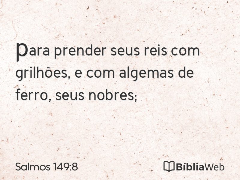 Salmos 149:8 em imagem para compartilhar