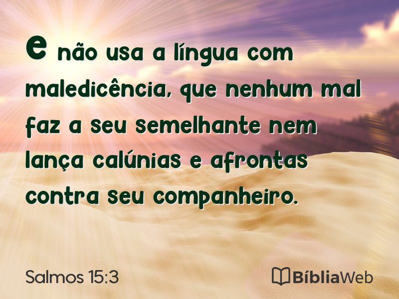 Salmos 15:3 em imagem para compartilhar