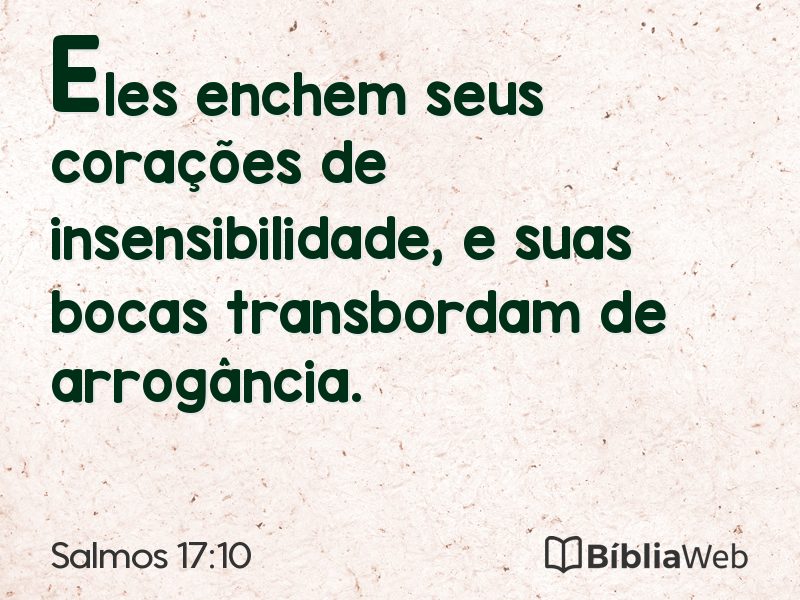 Salmos 17:10 em imagem para compartilhar