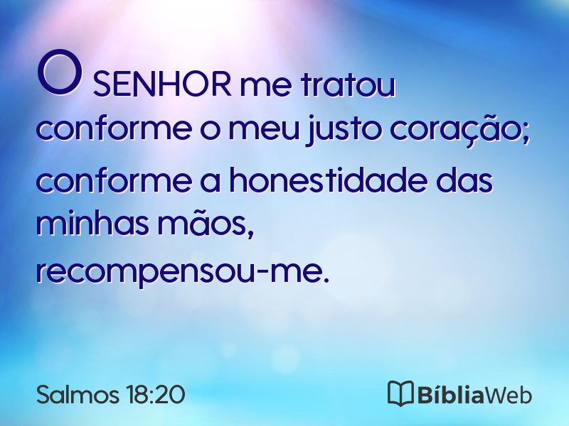 Salmos 18:20 em imagem para compartilhar